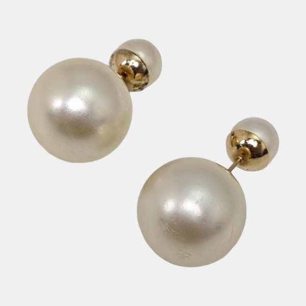 Dior Tribales Metal White Stud Earrings