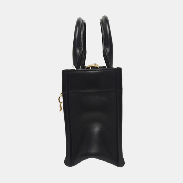Authenticated pre-owned Lady D-Joy Mini Quilted Calfskin Black - Tote Bag at Looply