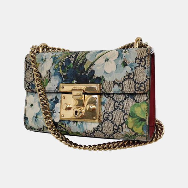 Padlock Small Monogram Coated Canvas Beige