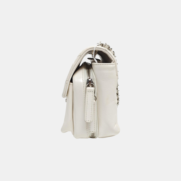 CLASSIC FLAP Mini Quilted Calfskin White