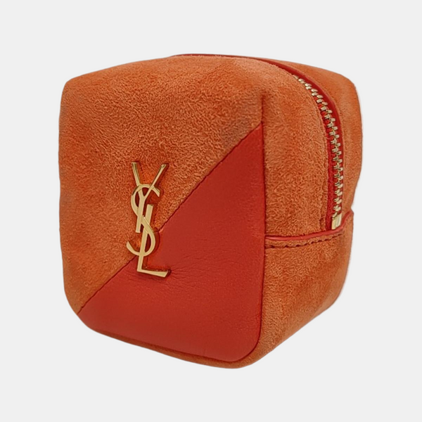 MONOGRAM BLOGGER Quilted Suede Pink Coin Purse