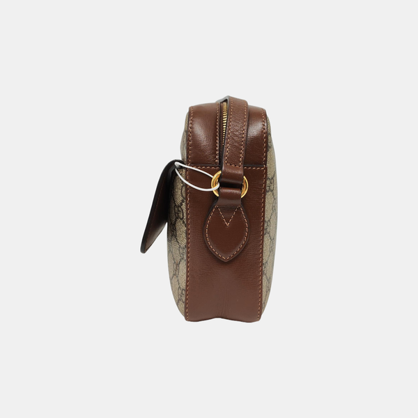 Authenticated pre-owned Horsebit 1955 Small Coated Canvas Beige - Crossbody Bag at Looply