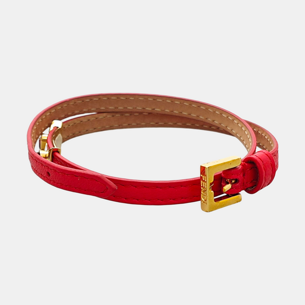 Leather Red Bangle