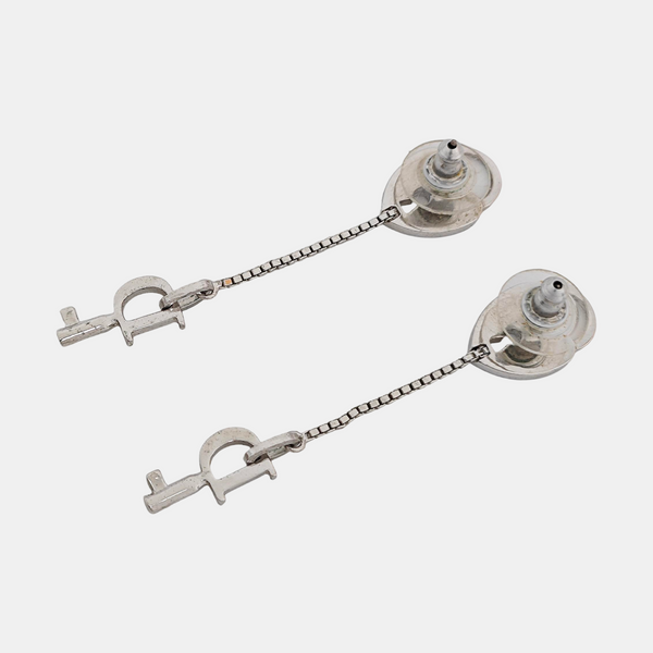Lucky Locket Metal Silver Stud Earrings