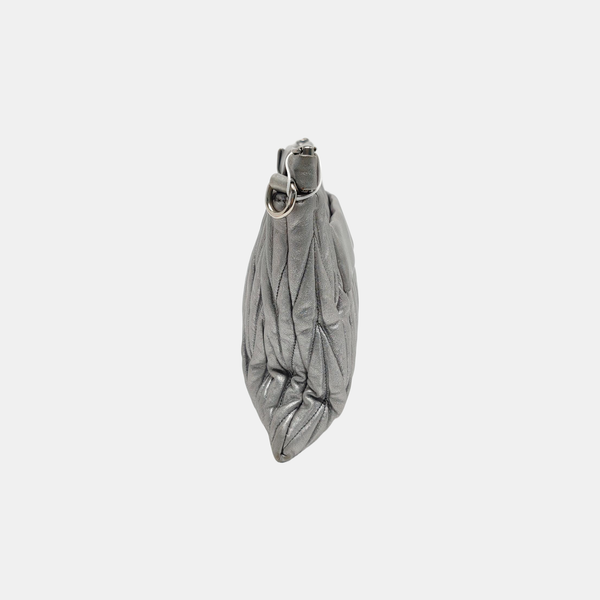 Quilted Lambskin Shoulder Bag Silver