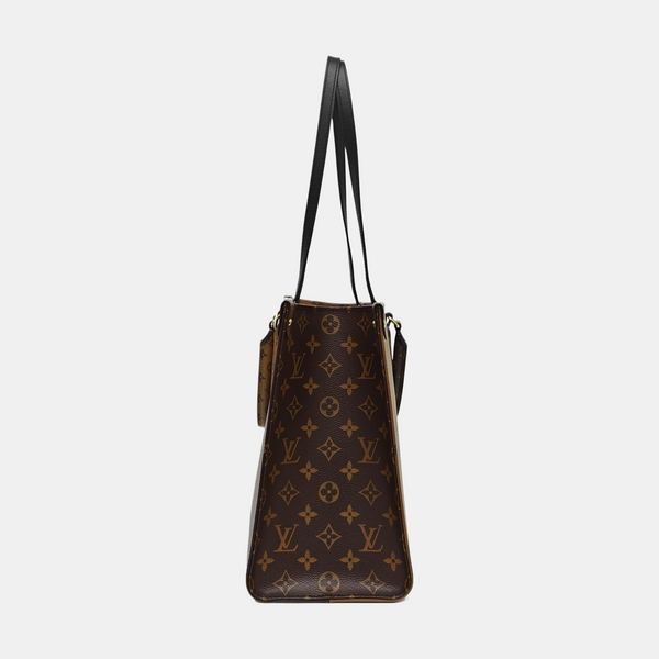 Authenticated pre-owned ONTHEGO MM Monogram Coated Canvas Brown - Tote Bag at Looply