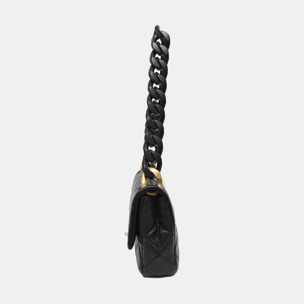 CLASSIC FLAP Mini Quilted Grained Calfskin Black