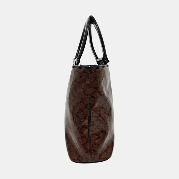 Coated Canvas Tote Bag Brown