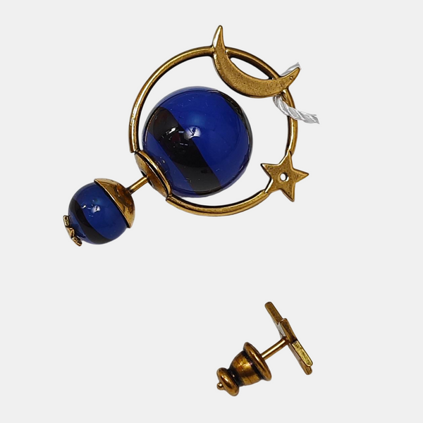 Metal Blue Stud Earrings