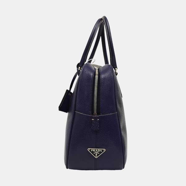 Calfskin Top Handle Bag Purple