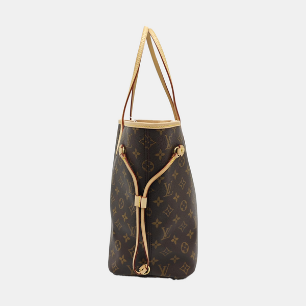 NEVERFULL MM Monogram Coated Canvas Brown