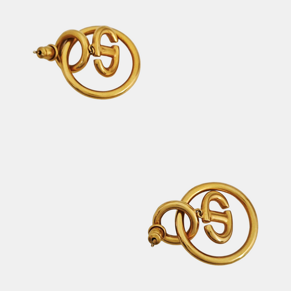 Petit CD Metal Gold Stud Earrings