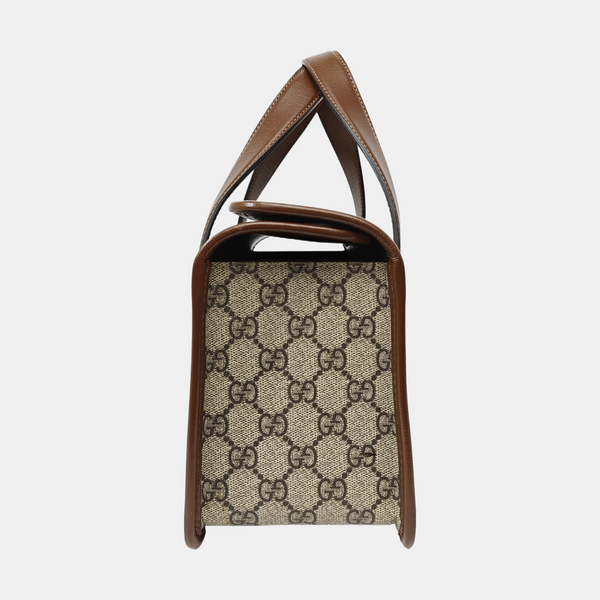Horsebit 1955 Small Monogram Coated Canvas Beige