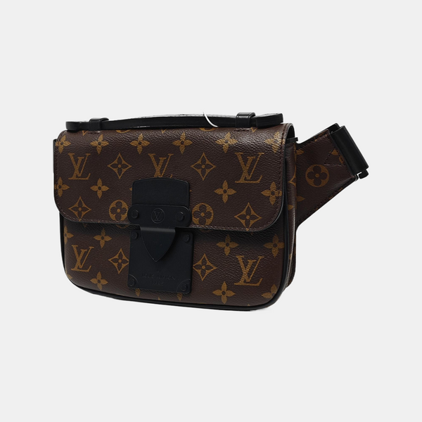S LOCK Monogram Coated Canvas Brown