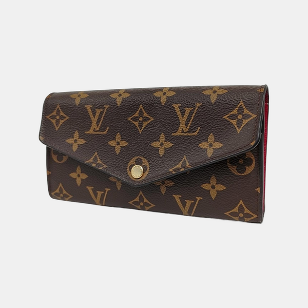 SARAH Monogram Coated Canvas Brown Wallet