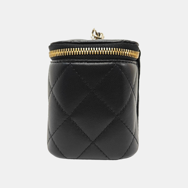 VANITY CASE Small Quilted Lambskin Black