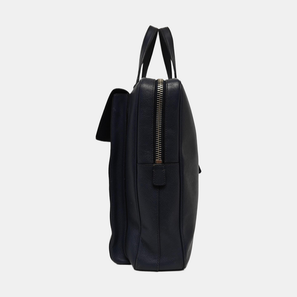 Calfskin Top Handle Bag Blue