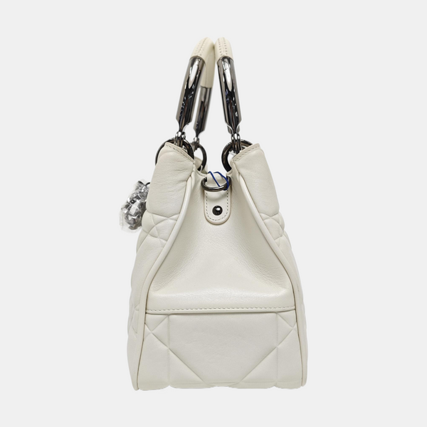 Lady 95.22 Cannage Calfskin White