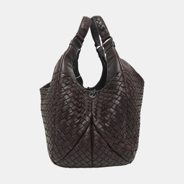 Calfskin Top Handle Bag Brown