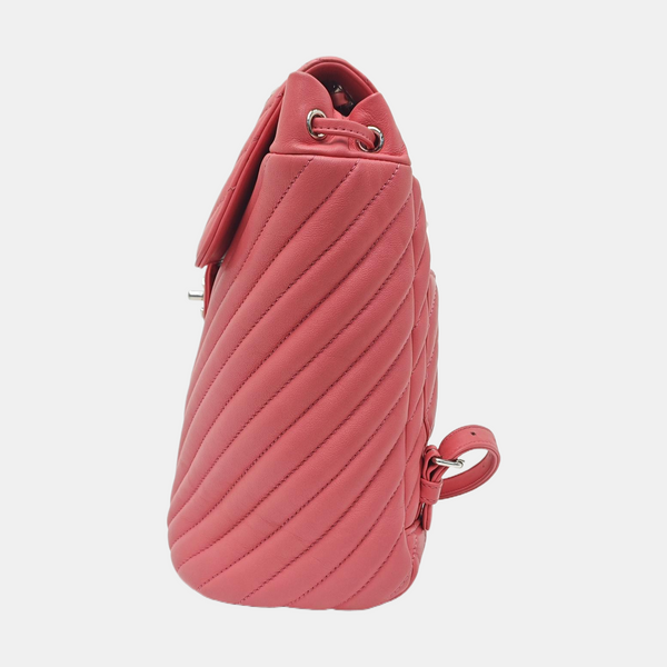 Chevron Calfskin Backpack Pink