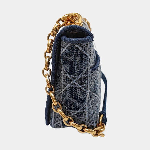 Dior Caro Small Cannage Denim Blue