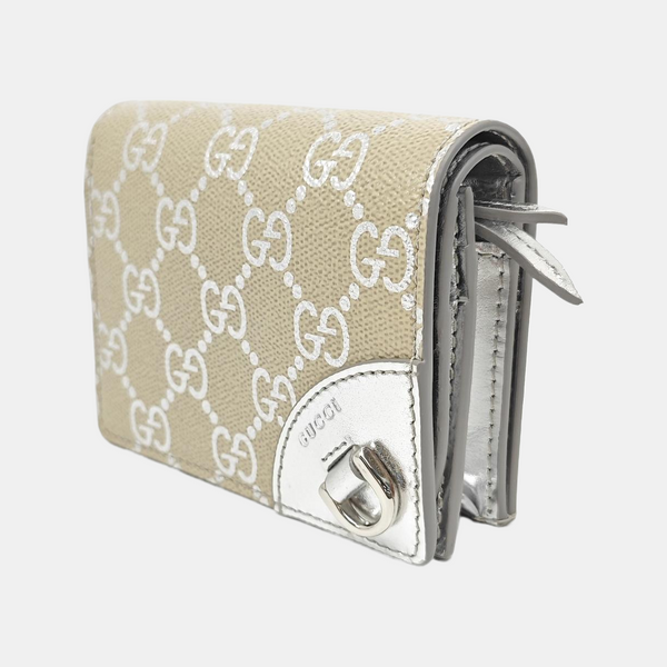 Monogram Leather Wallet Beige