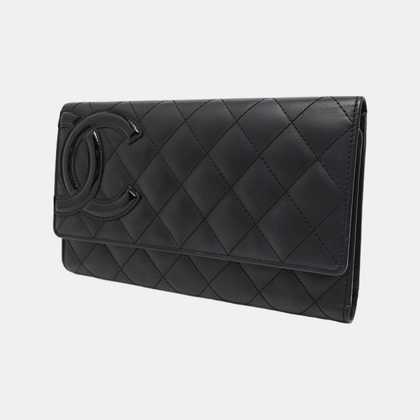 Authenticated pre-owned CAMBON Quilted Calfskin Black - Clutch at Looply