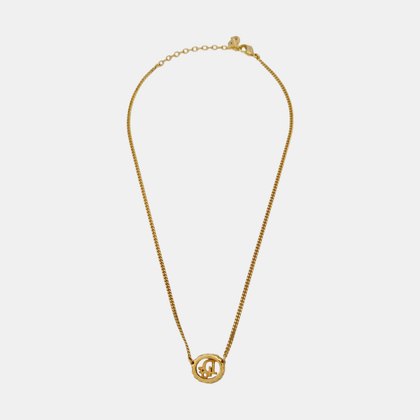 Dior Oblique Metal Gold Necklace