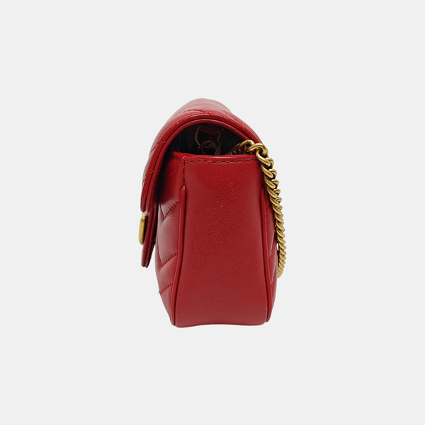 GG Marmont Mini Quilted Calfskin Red