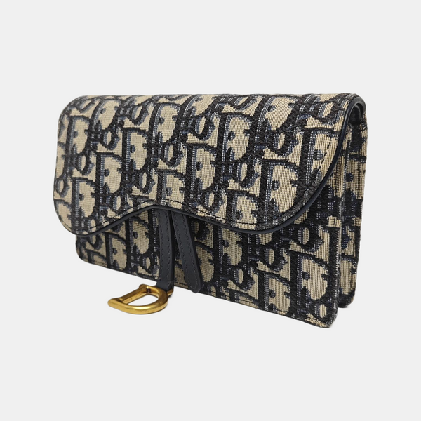 Saddle Mini Oblique Canvas Blue