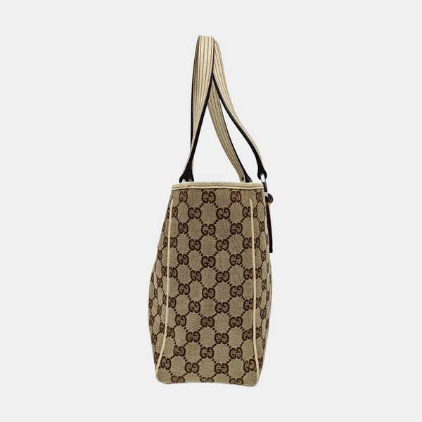 Monogram Canvas Tote Bag Beige