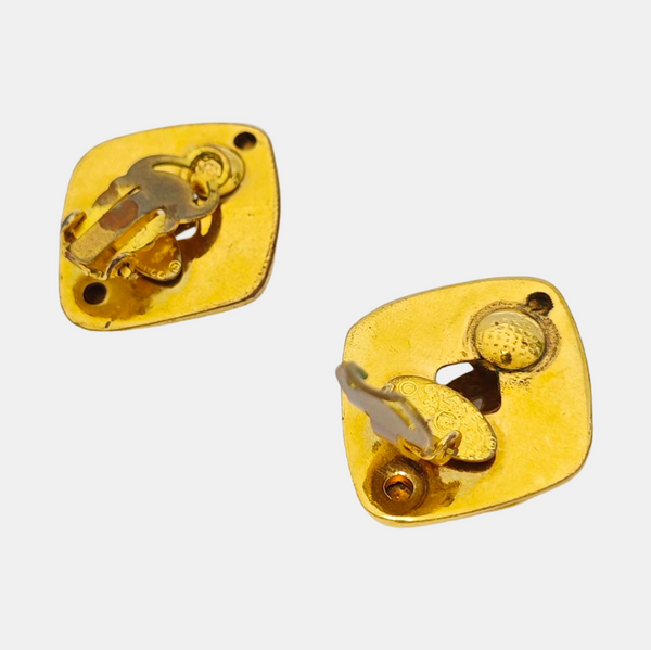 Pendientes de clip de oro de metal vintage