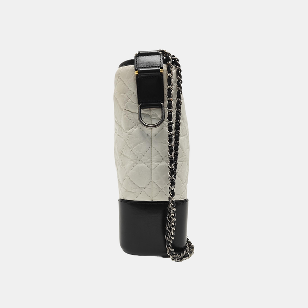 GABRIELLE Large Quilted Calfskin White