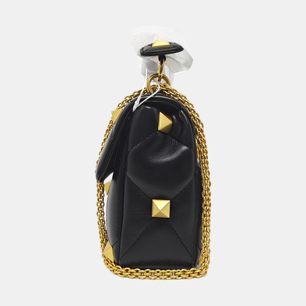 Roman Stud Quilted Lambskin Black