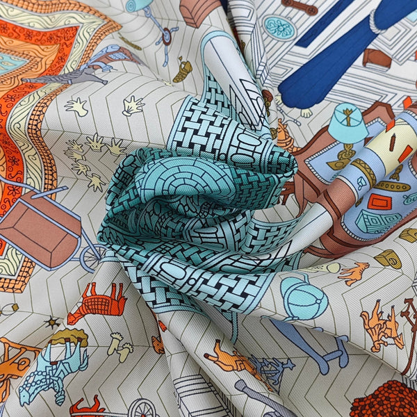 Mulberry Silk Silk Scarf Blue