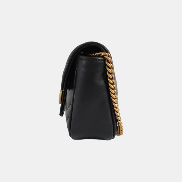 GG Marmont Mini Quilted Calfskin Black