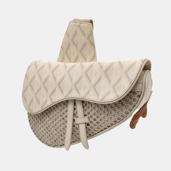 Saddle Medium Oblique Canvas Beige
