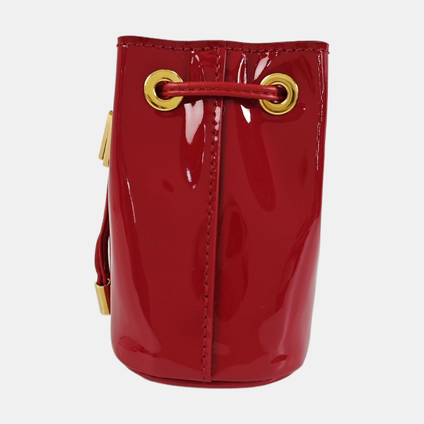 Patent Leather Bucket Bag Red