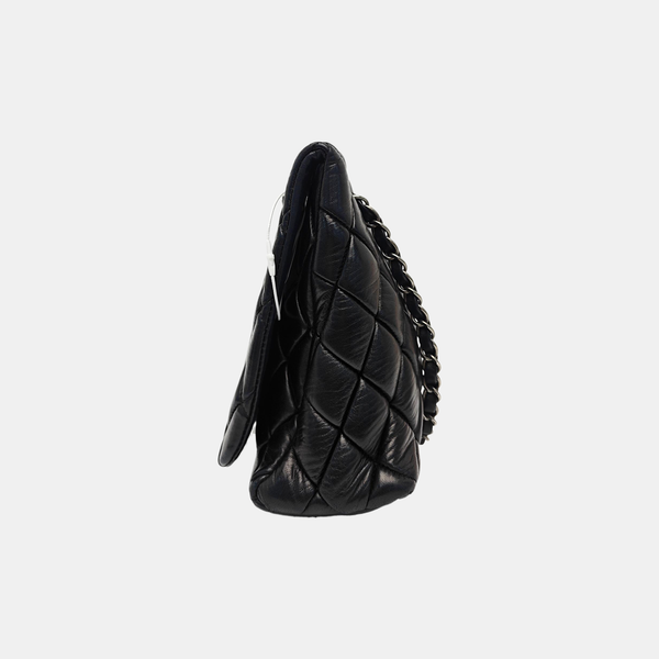 Quilted Lambskin Shoulder Bag Black