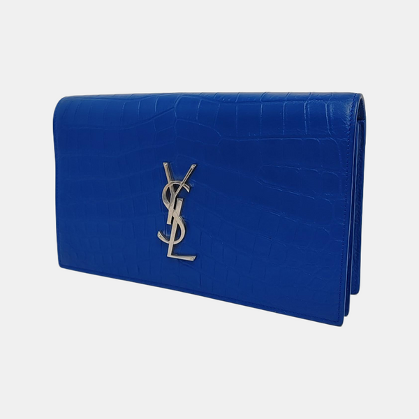 Authenticated pre-owned KATE Medium Calfskin Blue - Clutch at Looply
