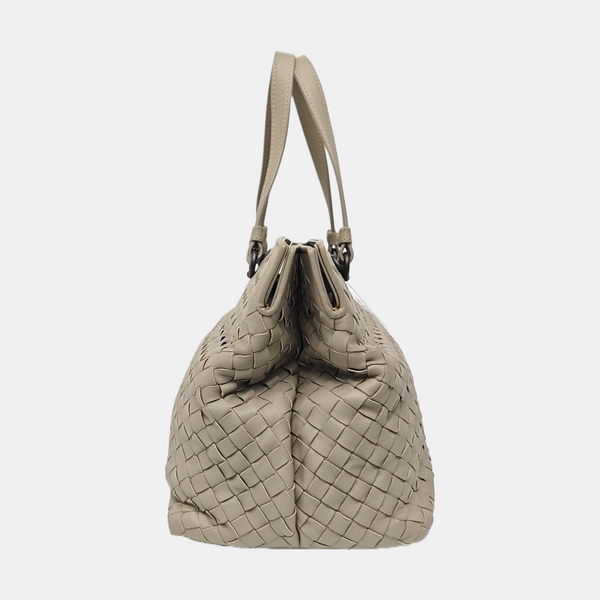 Lambskin Top Handle Bag Gray