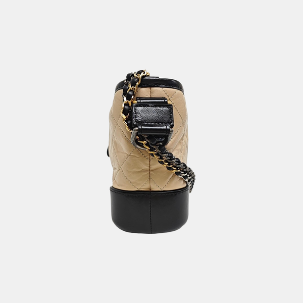 GABRIELLE Small Quilted Calfskin Beige