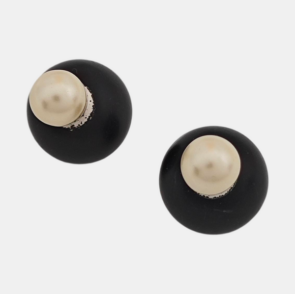 Dior Tribales Metal Black Stud Earrings