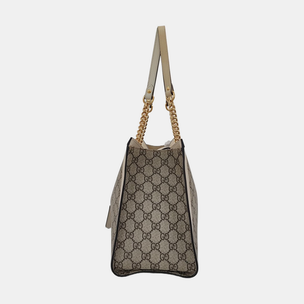 Authenticated pre-owned Padlock Medium Monogram Coated Canvas Beige - Tote Bag at Looply