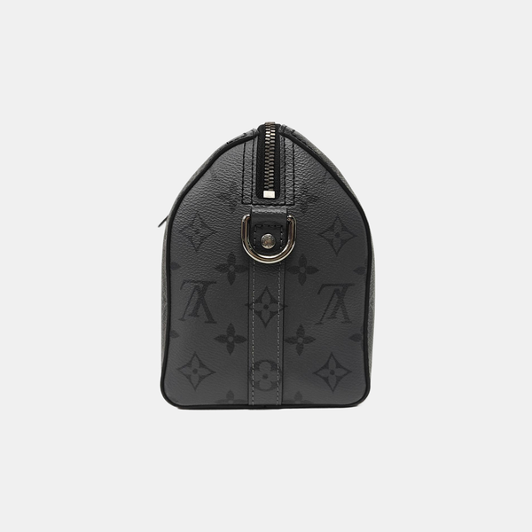 KEEPALL Monogram Coated Canvas Black