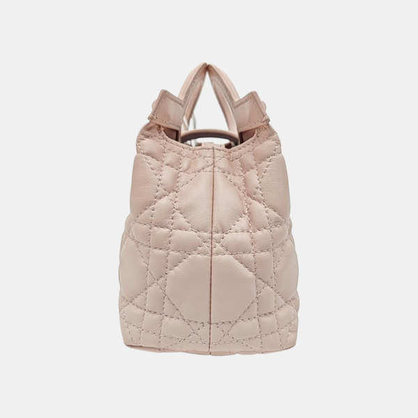 Jolie Top Handle Mini Cannage Lambskin Pink