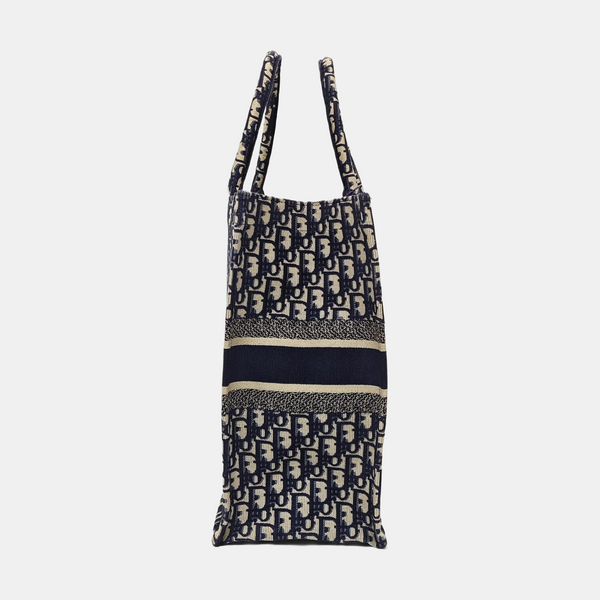 Book Tote Large Oblique Canvas Blue