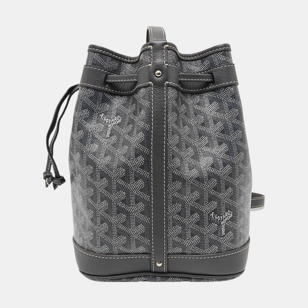 Authenticated pre-owned Petit Flot Coated Canvas Grey - Bucket Bag at Looply