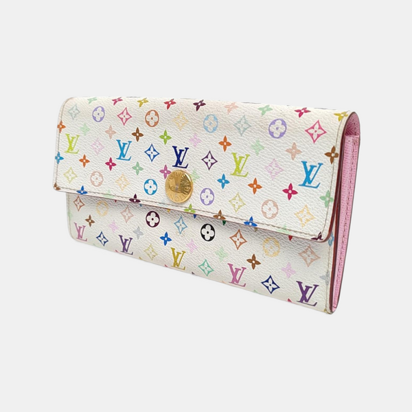 LV × TM PORTE MONNAIE Monogram Coated Canvas White Wallet