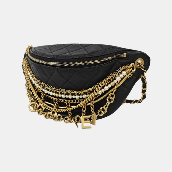 Quilted Lambskin Belt Bag Black